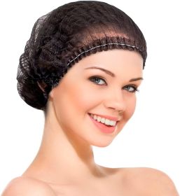 Pack of 1000 Black Mob Caps 21' Hair Caps with Elastic Stretch Band Disposable Polypropylene Hair Cover Caps Unisex Hair Covers for Food Service Breat