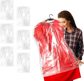 Dry Cleaning Bags Roll of 466 pcs, 21" x 4" x 54" Clear Plastic Garment Bags for Hanging Clothes with Hanger Holes, Sloped Shoulders