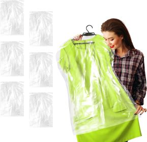 Dry Cleaning Bags Roll of 650 pcs, 21" x 4" x 30" Clear Plastic Garment Bags for Hanging Clothes with Hanger Holes, Sloped Shoulders