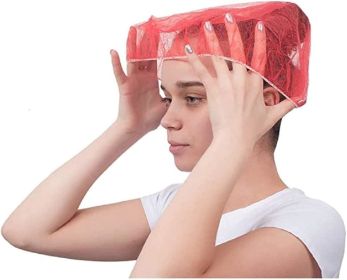 100 Pack Red Hair Nets 21' Non Woven Hair Caps with Elastic Stretch Band Disposable Polypropylene Hats Unisex Protective Hair Covers for Food Service