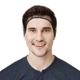 Black Nylon Hair Nets 18". Pack of 100 Disposable Head Caps with Elastic Edge Mesh. Stretchable Adult Hairnets for General Use; Cooking; Food Service.