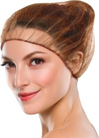 1000 Pack Brown Nylon Hairnets 18' size. Disposable Hairnets. Protective Hair Nets with Elastic Edge Mesh. Stretchable Hairnet Caps for Nurses. Breath